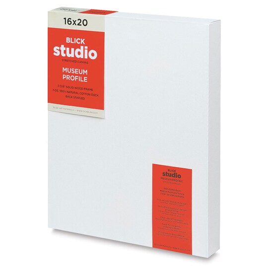 Blick; Blick Studio Stretched Cotton Canvas - Museum Profile, 16" x 20"; Category:Stretched Canvas; Image:1